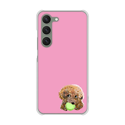 Galaxy S23 SCG19 au 高画質仕上げ 背面印刷 ハードケース トイプードル＆ボール