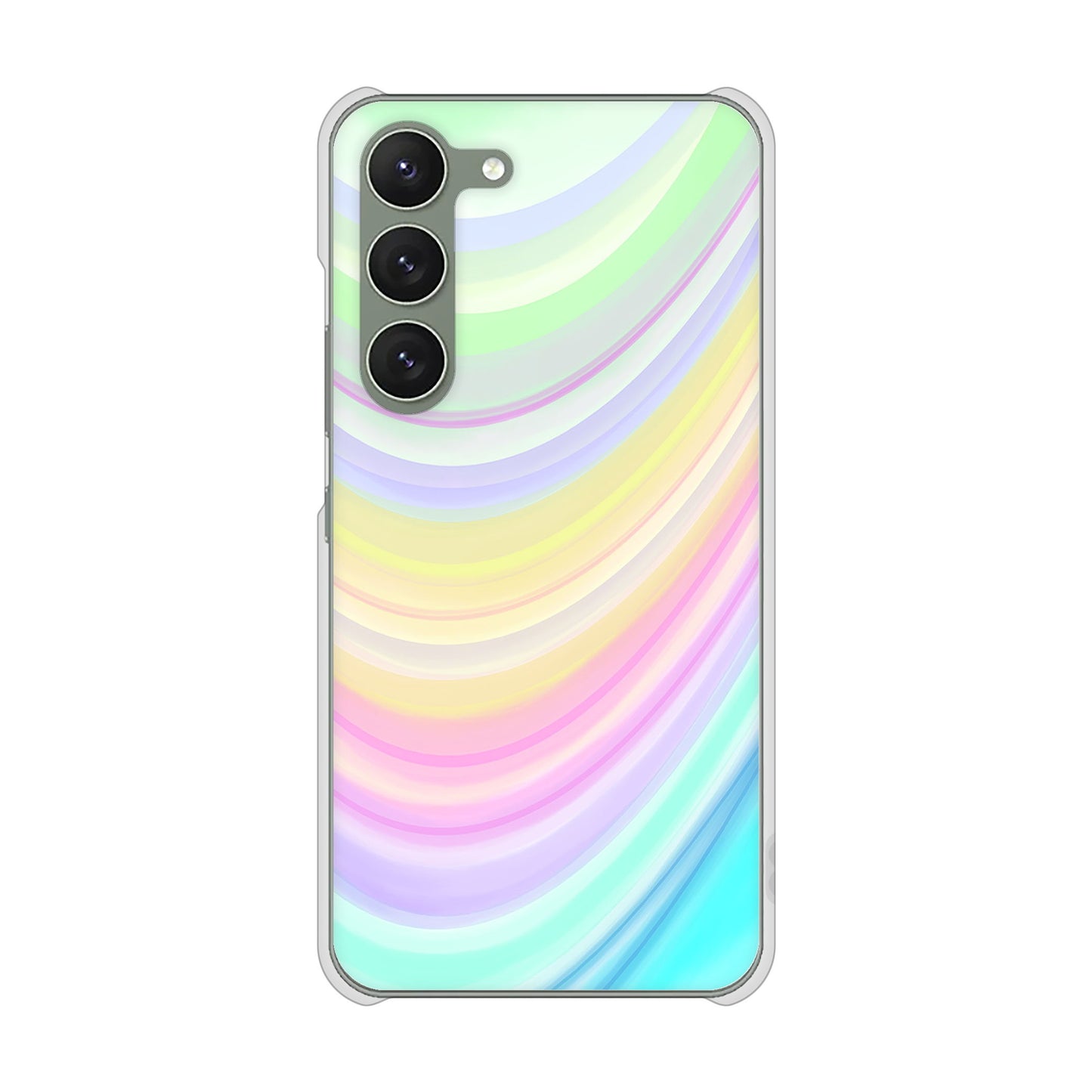 Galaxy S23 SCG19 au 高画質仕上げ 背面印刷 ハードケース レインボー