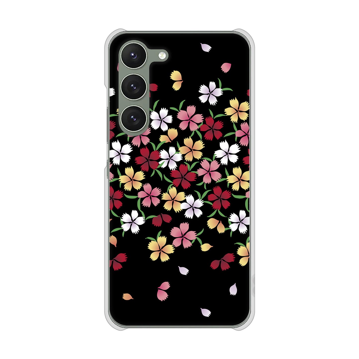 Galaxy S23 SCG19 au 高画質仕上げ 背面印刷 ハードケース 和花柄