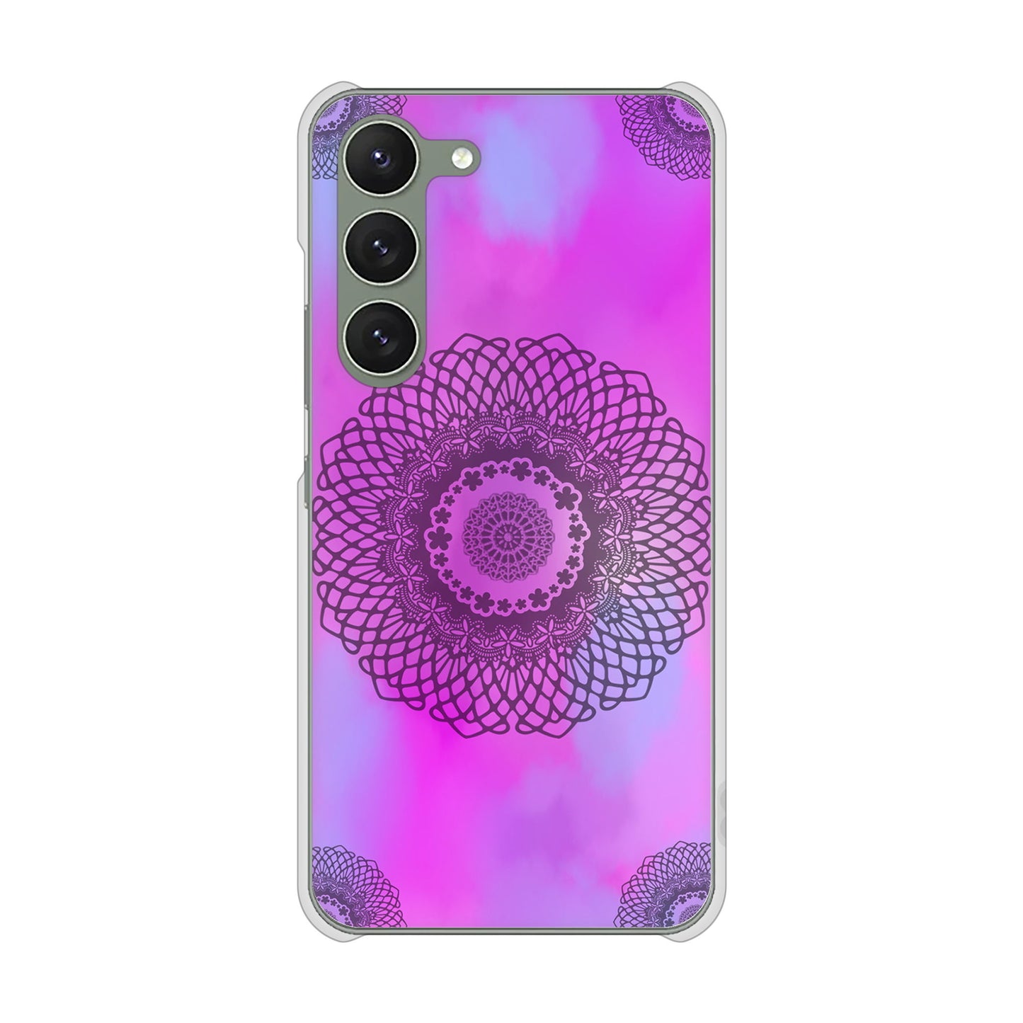 Galaxy S23 SCG19 au 高画質仕上げ 背面印刷 ハードケース 【YJ344 レース】