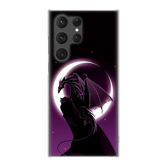 Galaxy S23 Ultra SCG20 au 高画質仕上げ 背面印刷 ハードケース 【037 三日月とドラゴン】