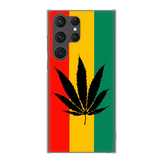 Galaxy S23 Ultra SCG20 au 高画質仕上げ 背面印刷 ハードケース 【083 大麻ラスタカラー】