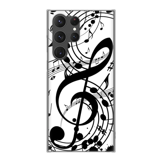 Galaxy S23 Ultra SCG20 au 高画質仕上げ 背面印刷 ハードケース 音符