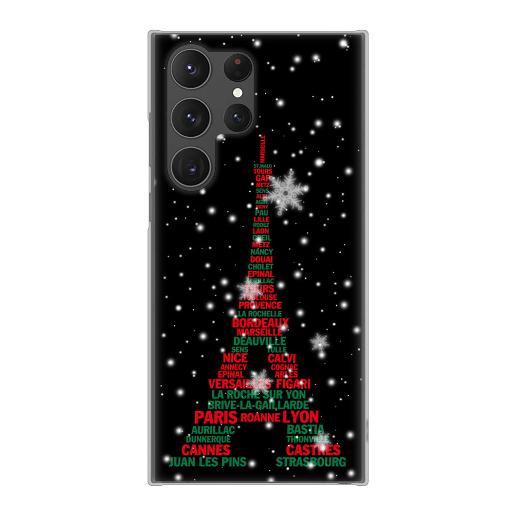 Galaxy S23 Ultra SCG20 au 高画質仕上げ 背面印刷 ハードケース エッフェル塔