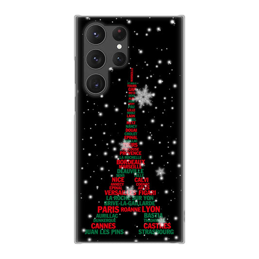 Galaxy S23 Ultra SCG20 au 高画質仕上げ 背面印刷 ハードケース エッフェル塔