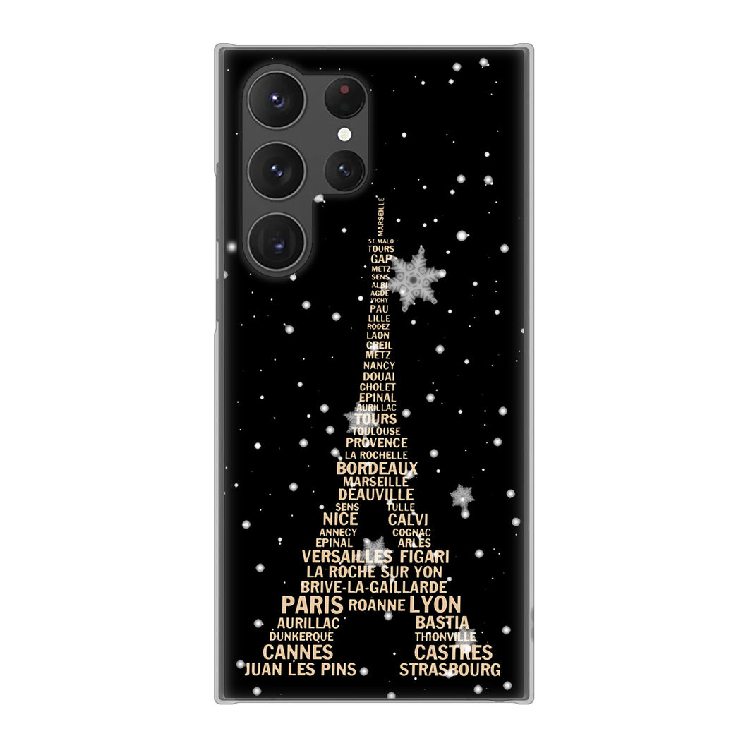 Galaxy S23 Ultra SCG20 au 高画質仕上げ 背面印刷 ハードケース エッフェル塔