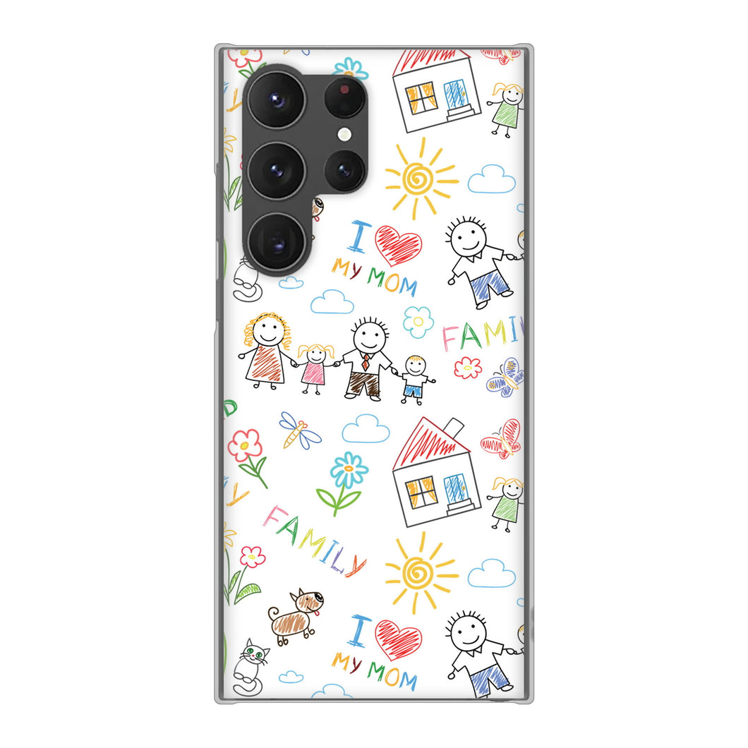 Galaxy S23 Ultra SCG20 au 高画質仕上げ 背面印刷 ハードケース カップル＆ファミリー