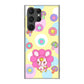 Galaxy S23 Ultra SCG20 au 高画質仕上げ 背面印刷 ハードケース むかいあぐる フラワーうさぎのフラッピョン
