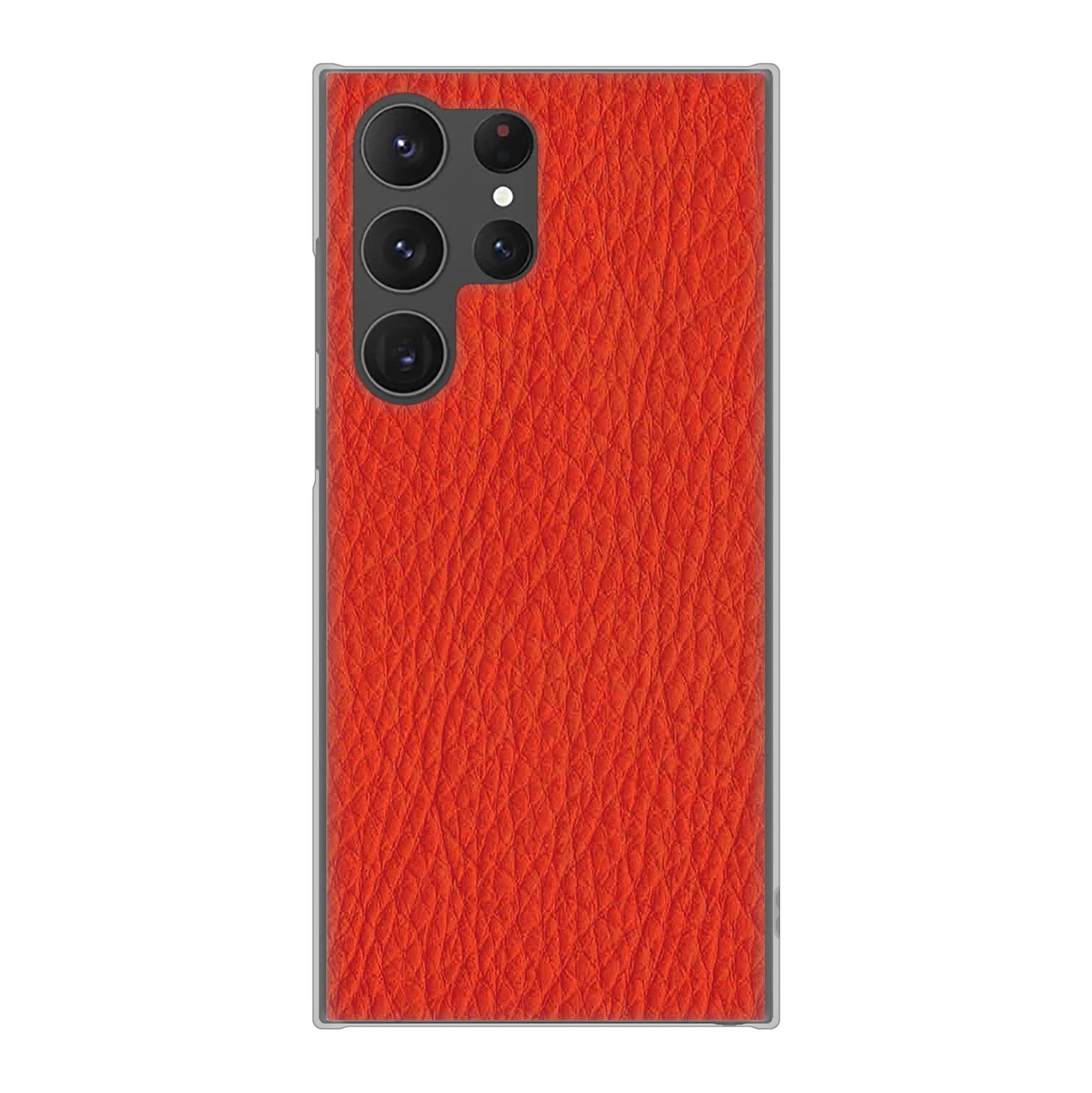 Galaxy S23 Ultra SCG20 au 高画質仕上げ 背面印刷 ハードケース 【EK852 レザー風レッド】