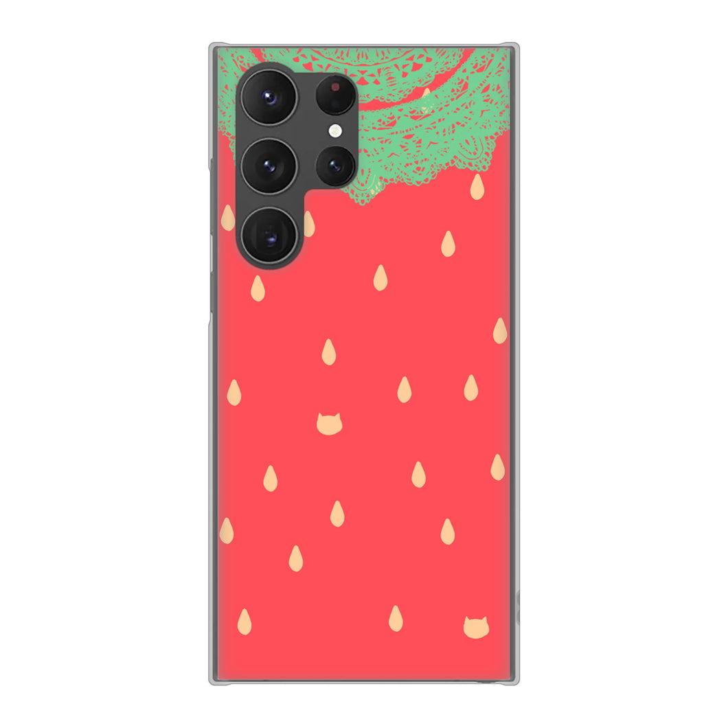 Galaxy S23 Ultra SCG20 au 高画質仕上げ 背面印刷 ハードケース 【MI800 strawberry ストロベリー】