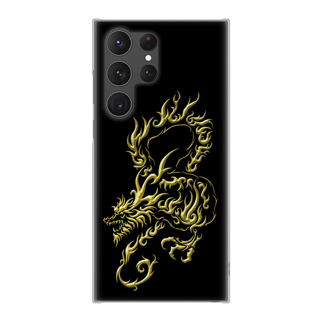 Galaxy S23 Ultra SCG20 au 高画質仕上げ 背面印刷 ハードケース 【VA831 闇と龍】