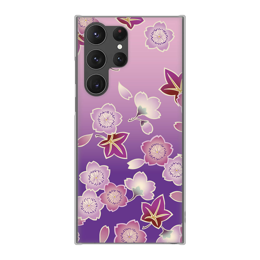 Galaxy S23 Ultra SCG20 au 高画質仕上げ 背面印刷 ハードケース 和花柄