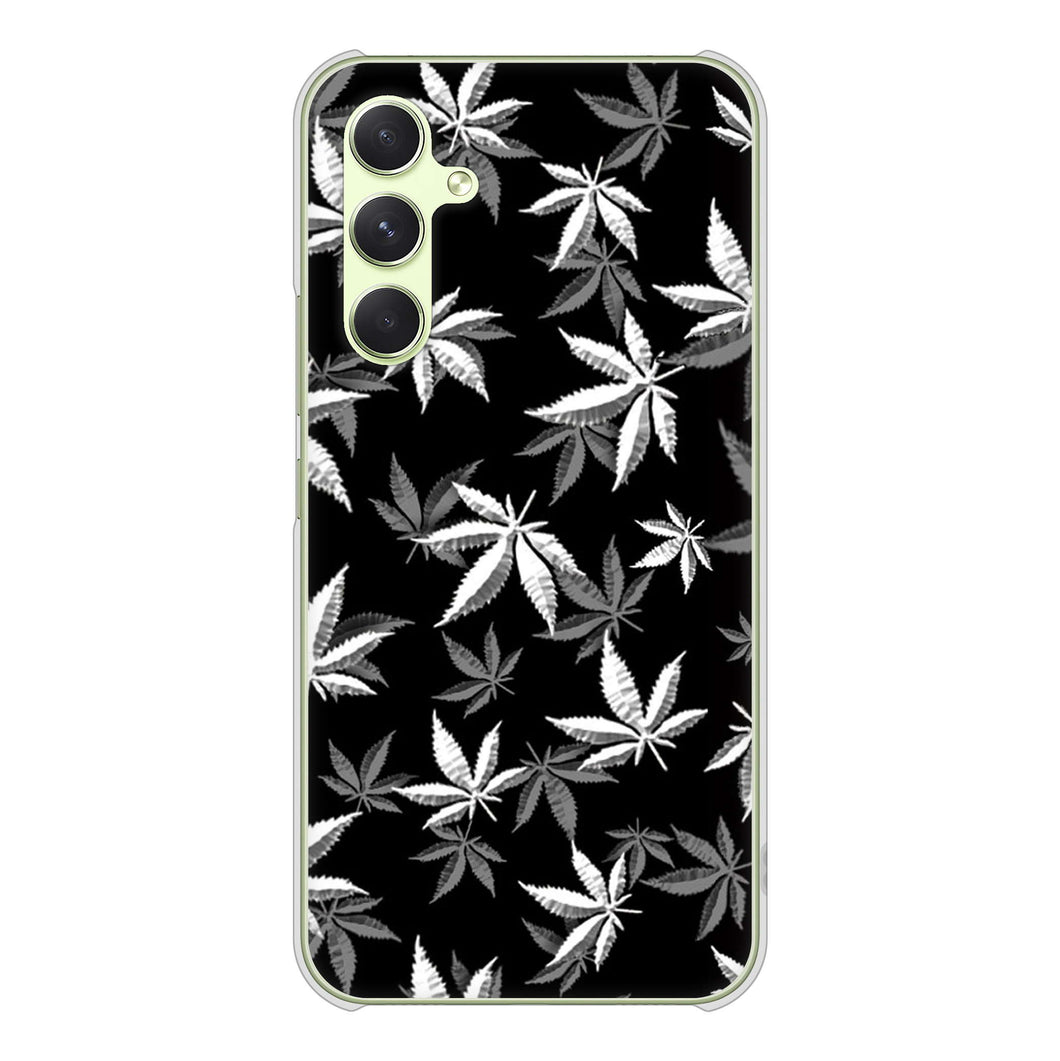 Galaxy A54 5G SCG21 au 高画質仕上げ 背面印刷 ハードケース 【064 モノトーン大麻ブラック】