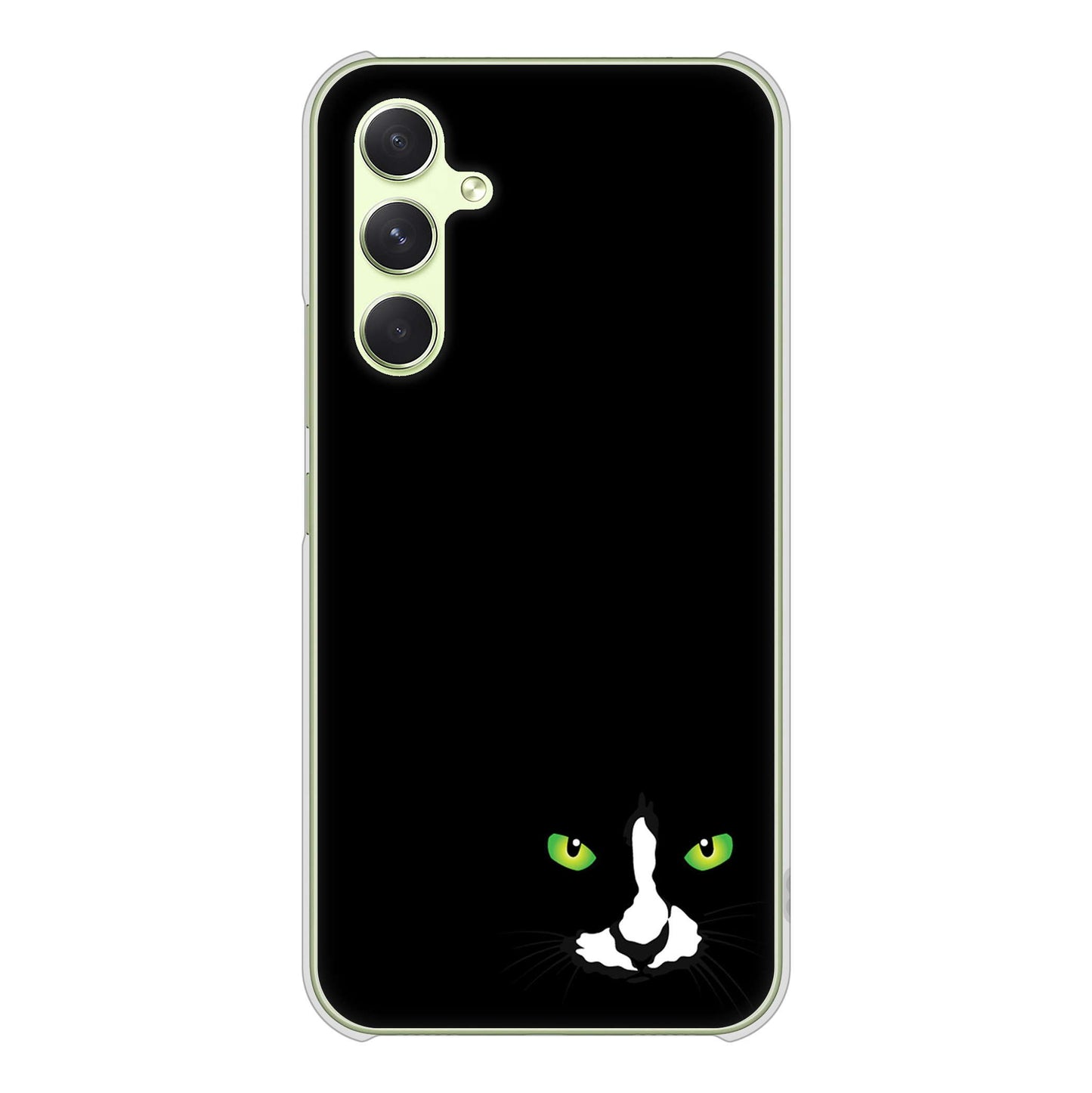 Galaxy A54 5G SCG21 au 高画質仕上げ 背面印刷 ハードケース 【398 黒ネコ】