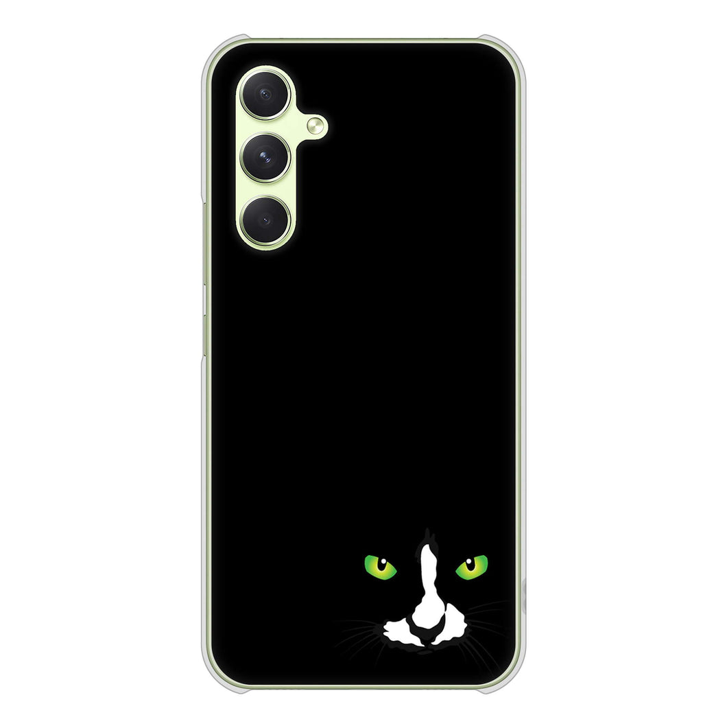 Galaxy A54 5G SCG21 au 高画質仕上げ 背面印刷 ハードケース 【398 黒ネコ】