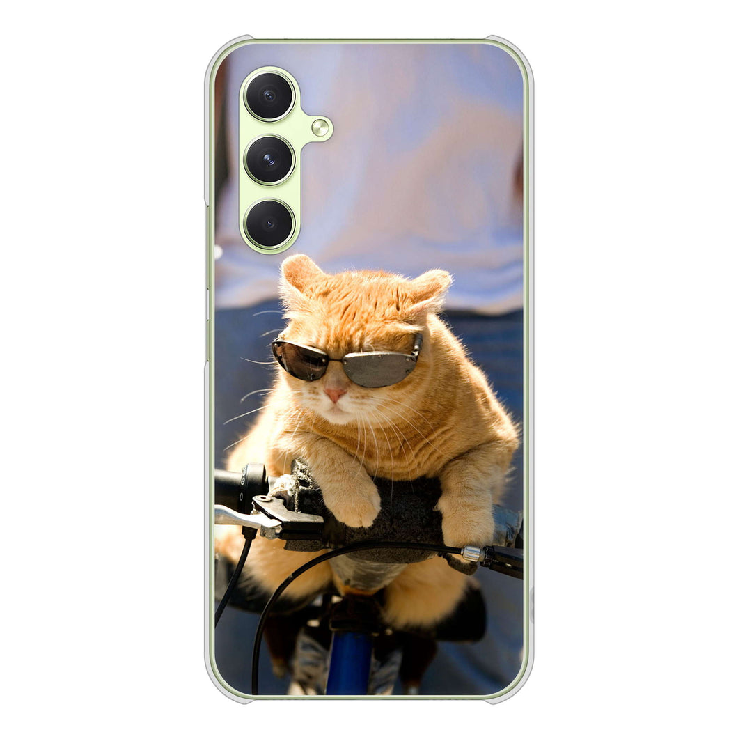 Galaxy A54 5G SCG21 au 高画質仕上げ 背面印刷 ハードケース 【595 にゃんとサイクル】