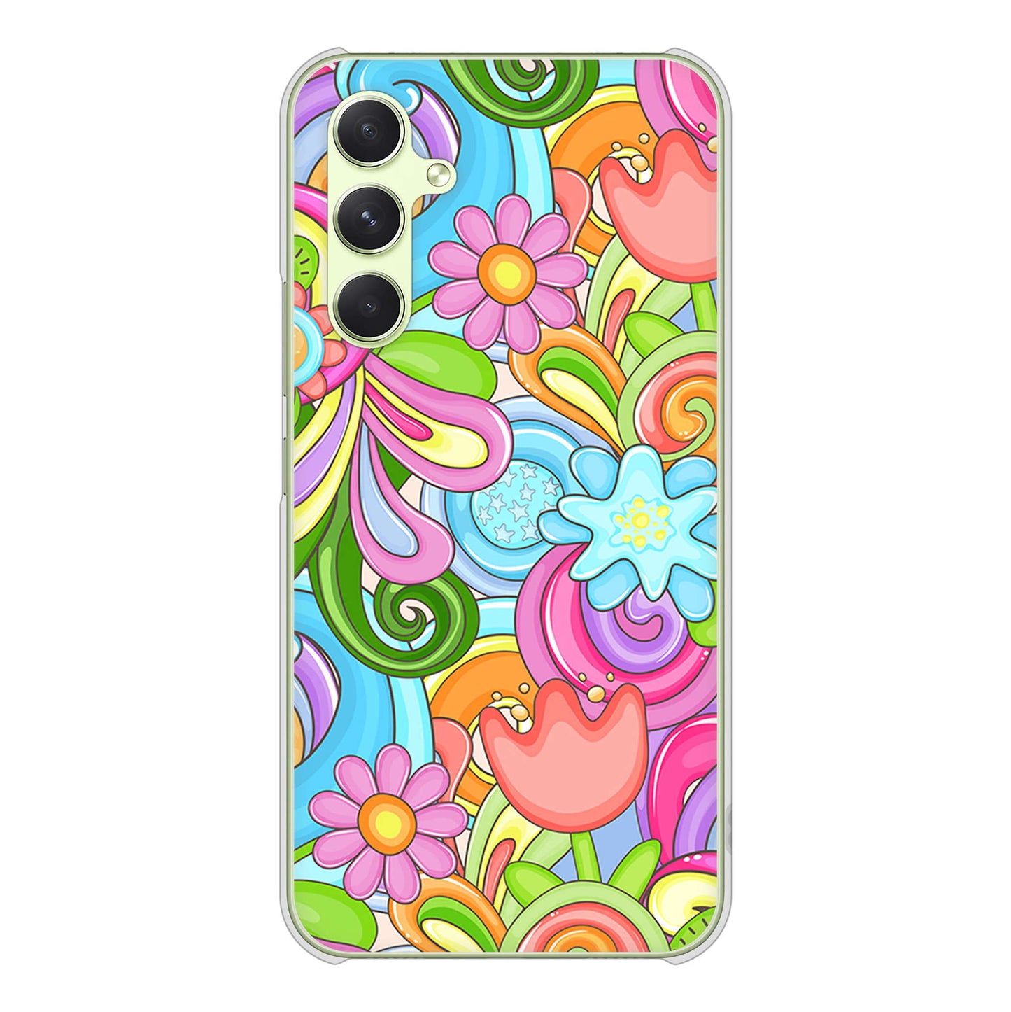 Galaxy A54 5G SCG21 au 高画質仕上げ 背面印刷 ハードケース 【713 ミラクルフラワー】