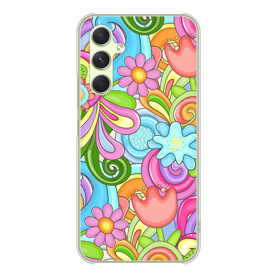 Galaxy A54 5G SCG21 au 高画質仕上げ 背面印刷 ハードケース 【713 ミラクルフラワー】