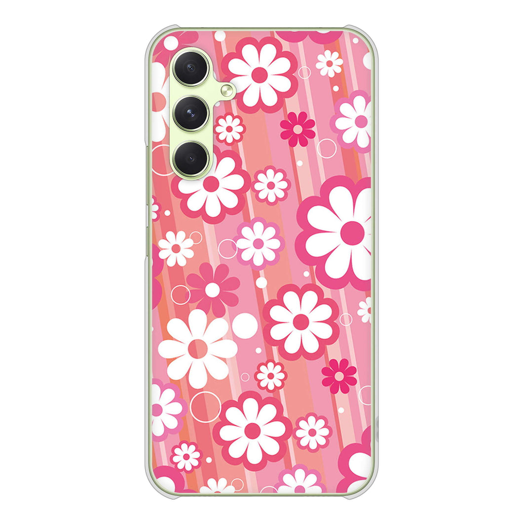 Galaxy A54 5G SCG21 au 高画質仕上げ 背面印刷 ハードケース 【751 マーガレット（ピンク系）】