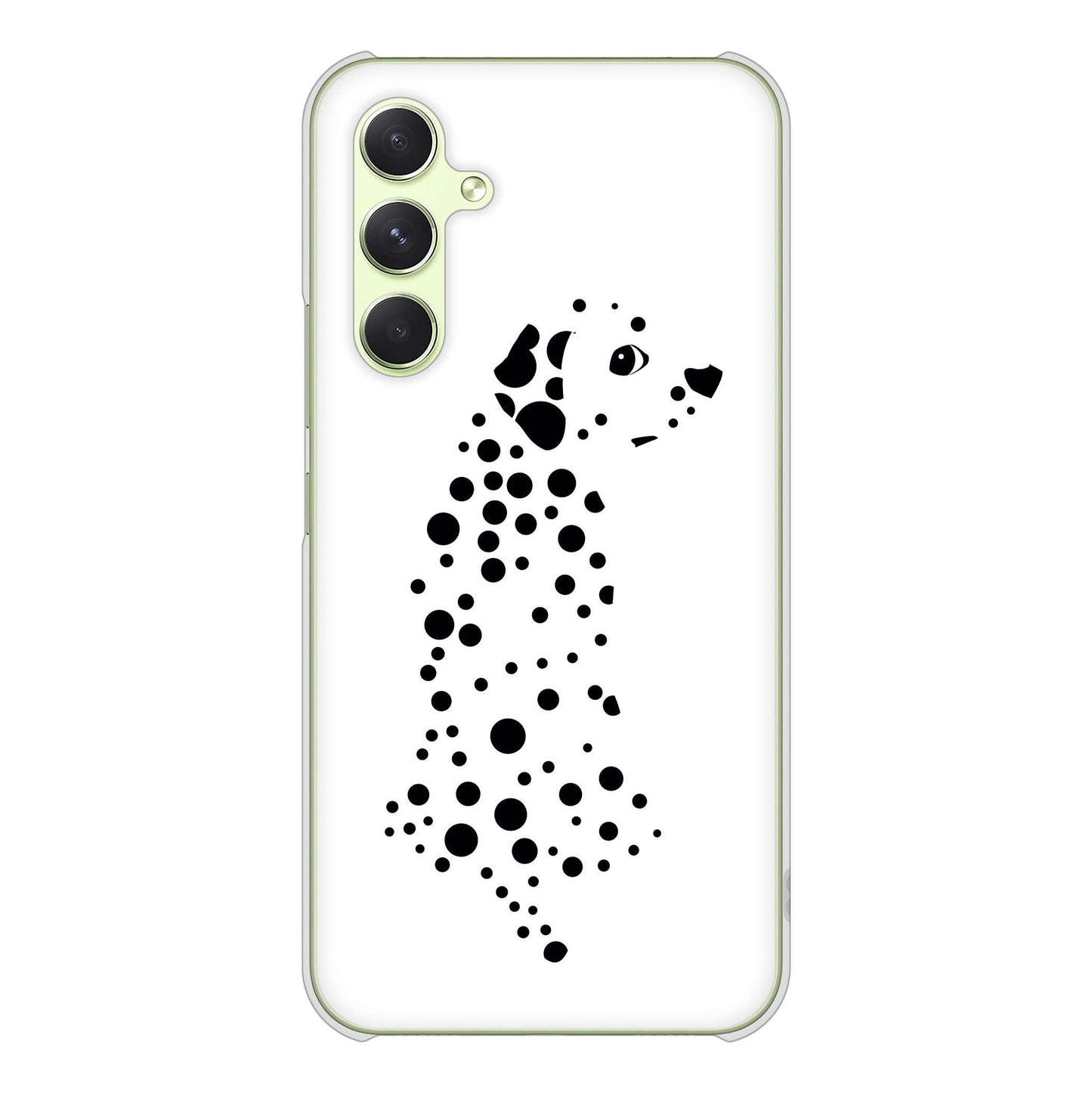 Galaxy A54 5G SCG21 au 高画質仕上げ 背面印刷 ハードケース 【1038 振り向くダルメシアン（WH）】