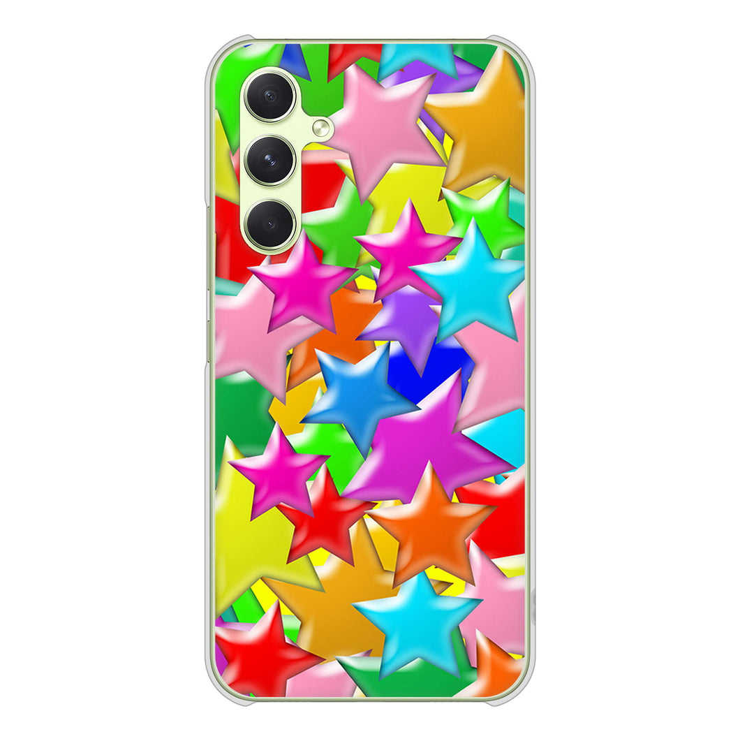 Galaxy A54 5G SCG21 au 高画質仕上げ 背面印刷 ハードケース 【1293 ランダムスター】