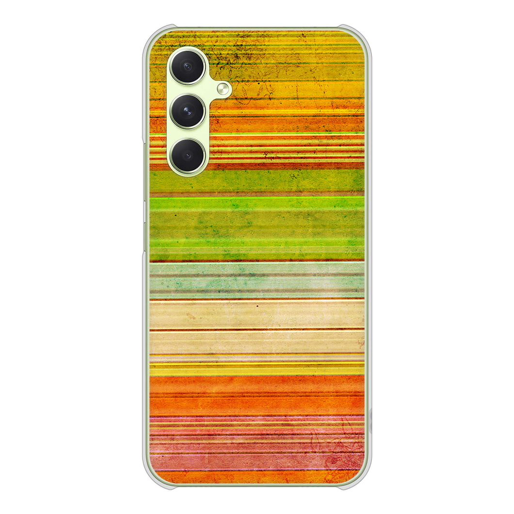 Galaxy A54 5G SCG21 au 高画質仕上げ 背面印刷 ハードケース 【1324 ビンテージボーダー（色彩）】