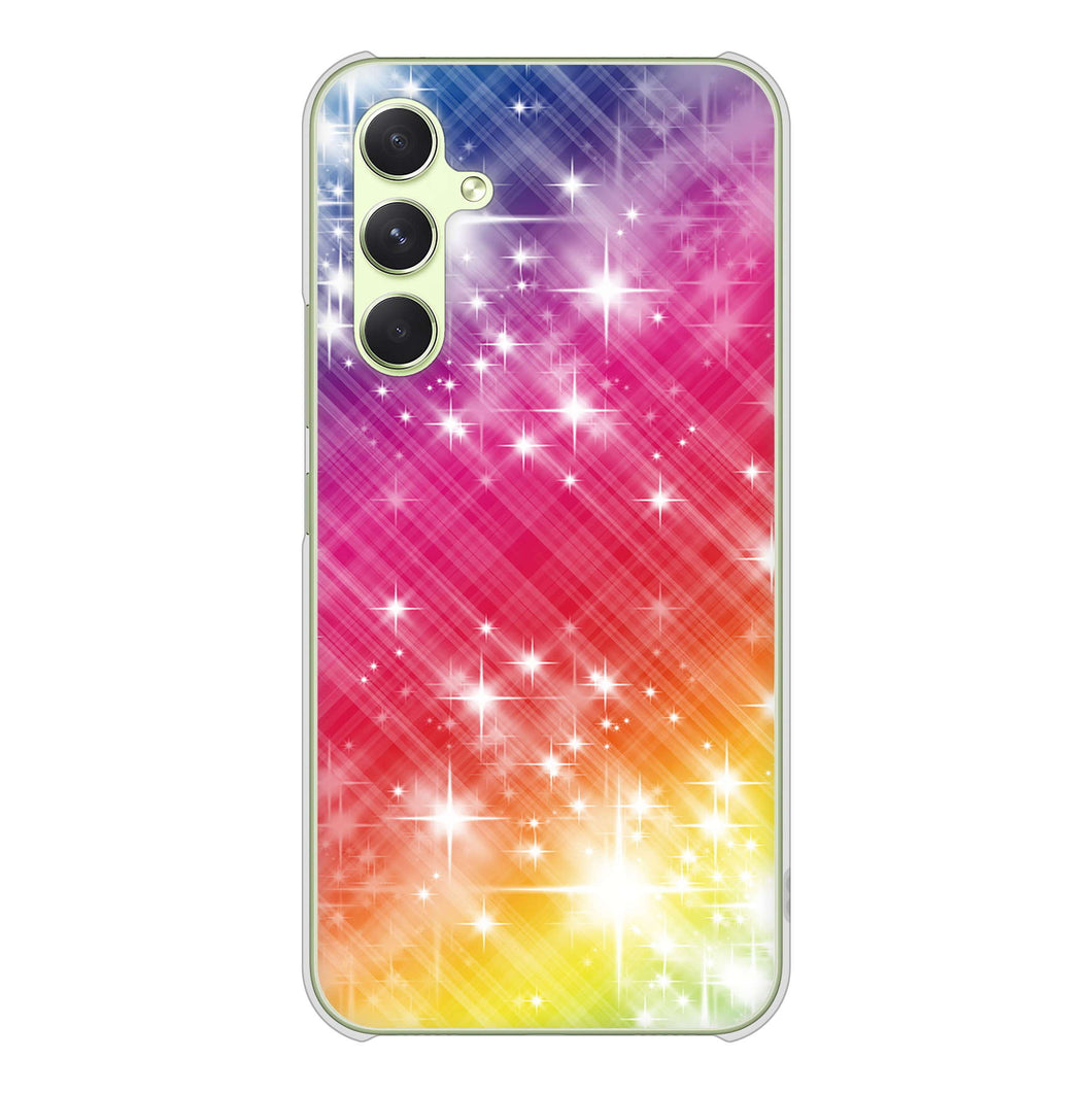 Galaxy A54 5G SCG21 au 高画質仕上げ 背面印刷 ハードケース 【VA872 レインボーフレーム】