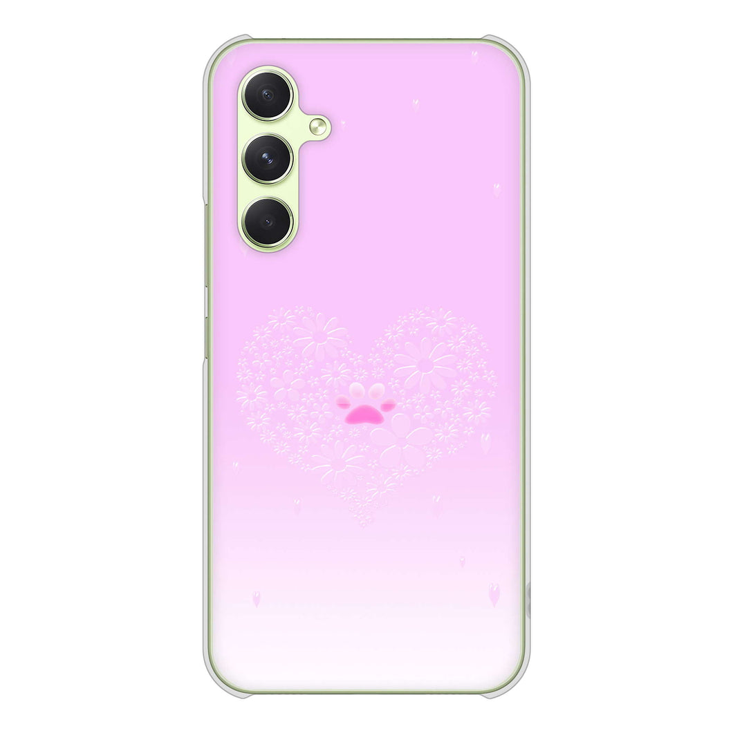 Galaxy A54 5G SCG21 au 高画質仕上げ 背面印刷 ハードケースハートと肉球