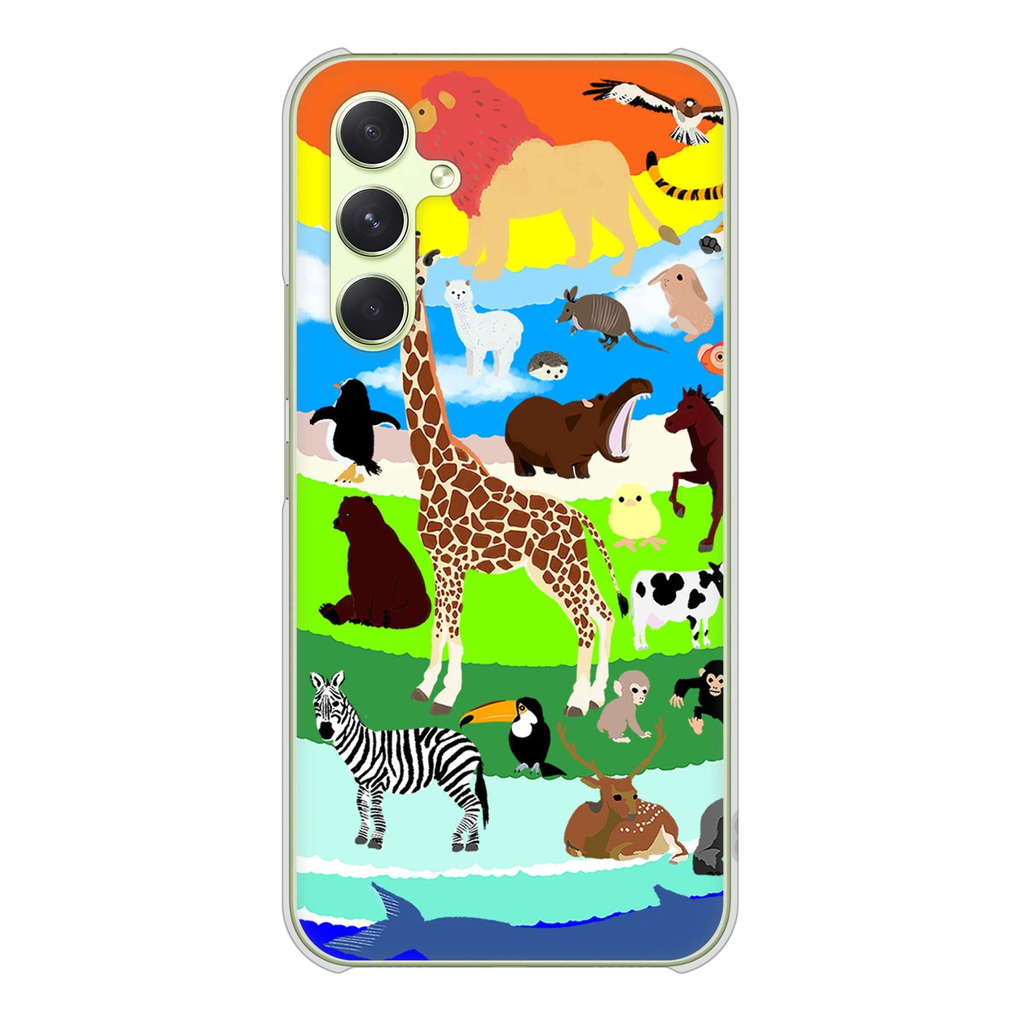 Galaxy A54 5G SCG21 au 高画質仕上げ 背面印刷 ハードケース 【YJ201 アニマルプラネット】