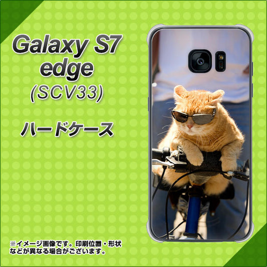 au ギャラクシーS7エッジ SCV33 高画質仕上げ 背面印刷 ハードケース【595 にゃんとサイクル】