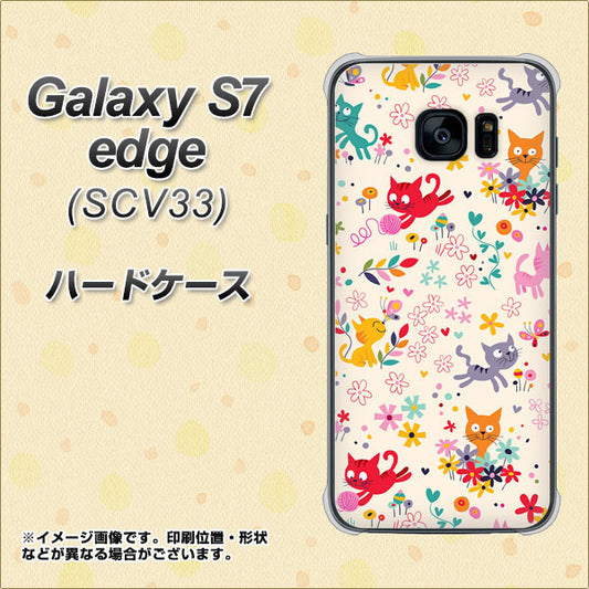 au ギャラクシーS7エッジ SCV33 高画質仕上げ 背面印刷 ハードケース【693 ネコのあそび場】