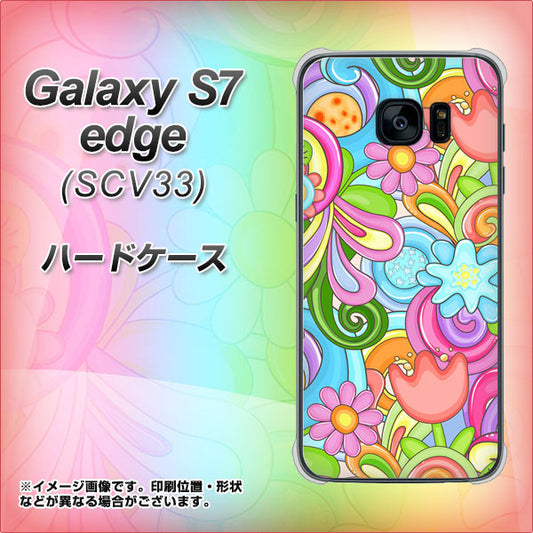 au ギャラクシーS7エッジ SCV33 高画質仕上げ 背面印刷 ハードケース【713 ミラクルフラワー】