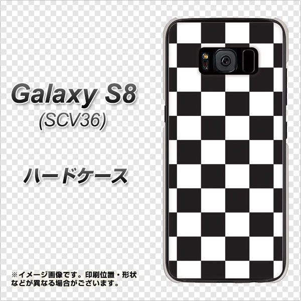 au ギャラクシー S8 SCV36 高画質仕上げ 背面印刷 ハードケース【151 フラッグチェック】