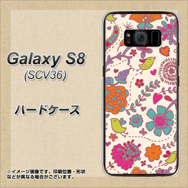 au ギャラクシー S8 SCV36 高画質仕上げ 背面印刷 ハードケース【323 小鳥と花】