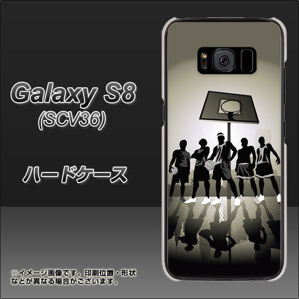 au ギャラクシー S8 SCV36 高画質仕上げ 背面印刷 ハードケース【389 クールバスケ】