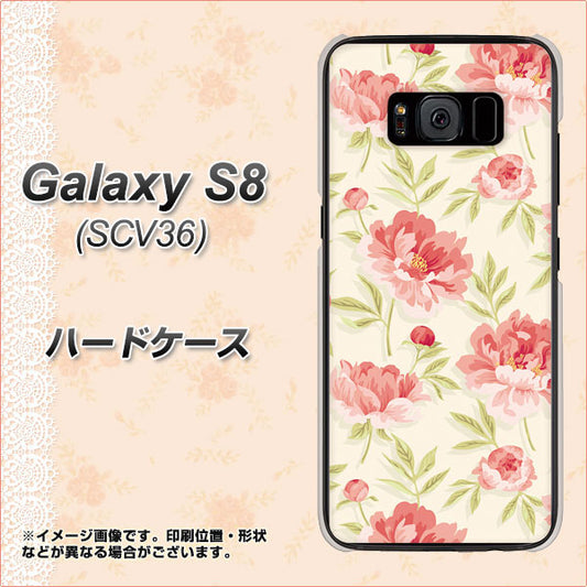 au ギャラクシー S8 SCV36 高画質仕上げ 背面印刷 ハードケース【594 北欧の小花】