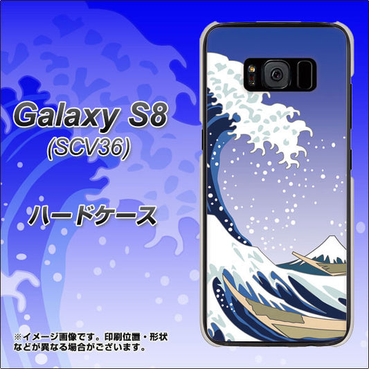 au ギャラクシー S8 SCV36 高画質仕上げ 背面印刷 ハードケース【625 波に富士】