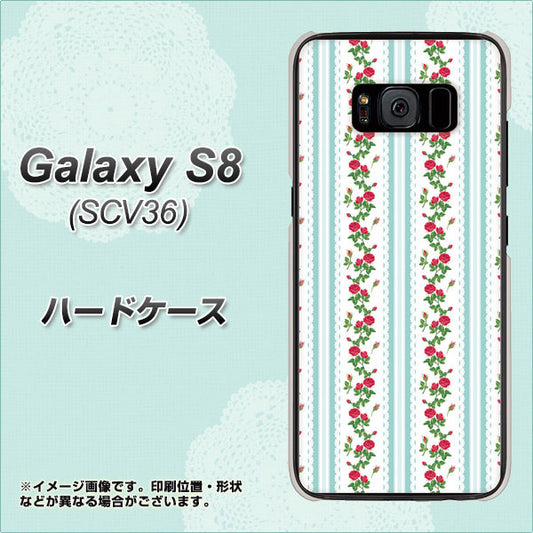 au ギャラクシー S8 SCV36 高画質仕上げ 背面印刷 ハードケース【744 イングリッシュガーデン（ブルー）】