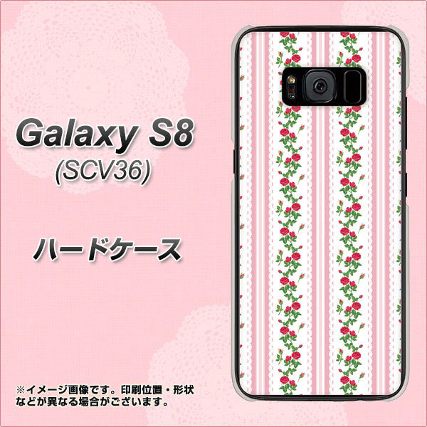 au ギャラクシー S8 SCV36 高画質仕上げ 背面印刷 ハードケース【745 イングリッシュガーデン（ピンク）】