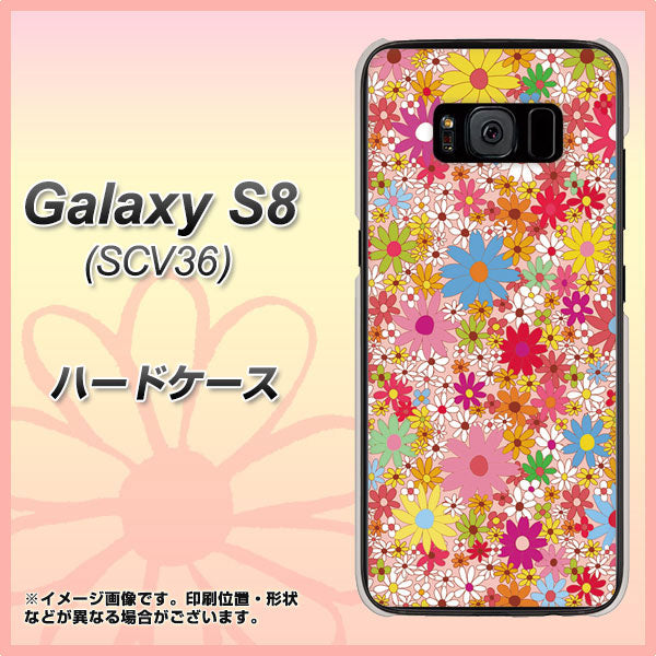 au ギャラクシー S8 SCV36 高画質仕上げ 背面印刷 ハードケース【746 花畑A】