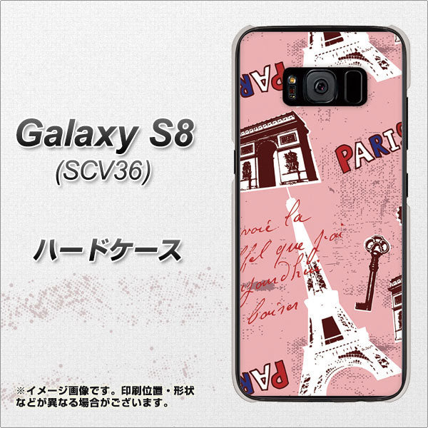 au ギャラクシー S8 SCV36 高画質仕上げ 背面印刷 ハードケース【EK813 ビューティフルパリレッド】