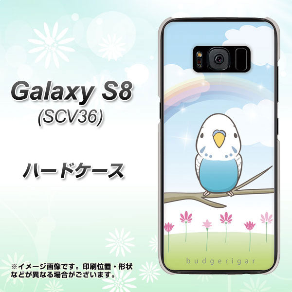 au ギャラクシー S8 SCV36 高画質仕上げ 背面印刷 ハードケース【SC839 セキセイインコ ブルー】