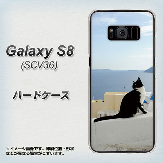 au ギャラクシー S8 SCV36 高画質仕上げ 背面印刷 ハードケース【VA805 ネコと地中海】