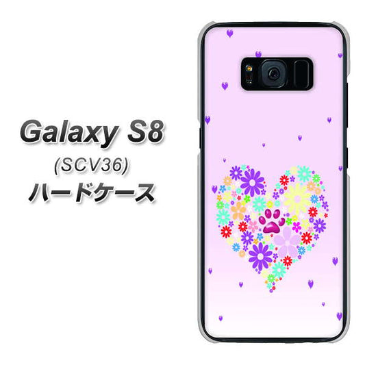 au ギャラクシー S8 SCV36 高画質仕上げ 背面印刷 ハードケース【YA954 ハート01 素材ホワイト】