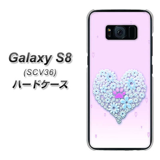 au ギャラクシー S8 SCV36 高画質仕上げ 背面印刷 ハードケース【YA958 ハート05 素材クリア】