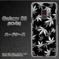 au ギャラクシー S9 SCV38 高画質仕上げ 背面印刷 ハードケース【064 モノトーン大麻ブラック】