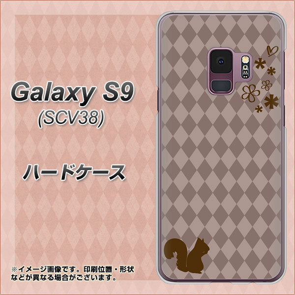 au ギャラクシー S9 SCV38 高画質仕上げ 背面印刷 ハードケース【515 リス】