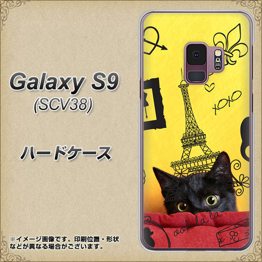 au ギャラクシー S9 SCV38 高画質仕上げ 背面印刷 ハードケース【686 パリの子猫】