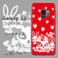 au ギャラクシー S9 SCV38 高画質仕上げ 背面印刷 ハードケース【AG838 苺兎（赤）】