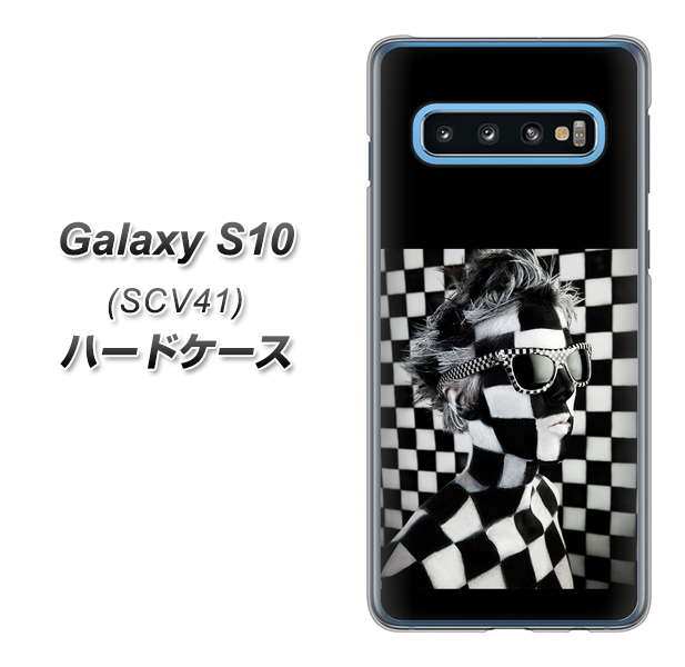 au ギャラクシー S10 SCV41 高画質仕上げ 背面印刷 ハードケース【357 bk&wh】